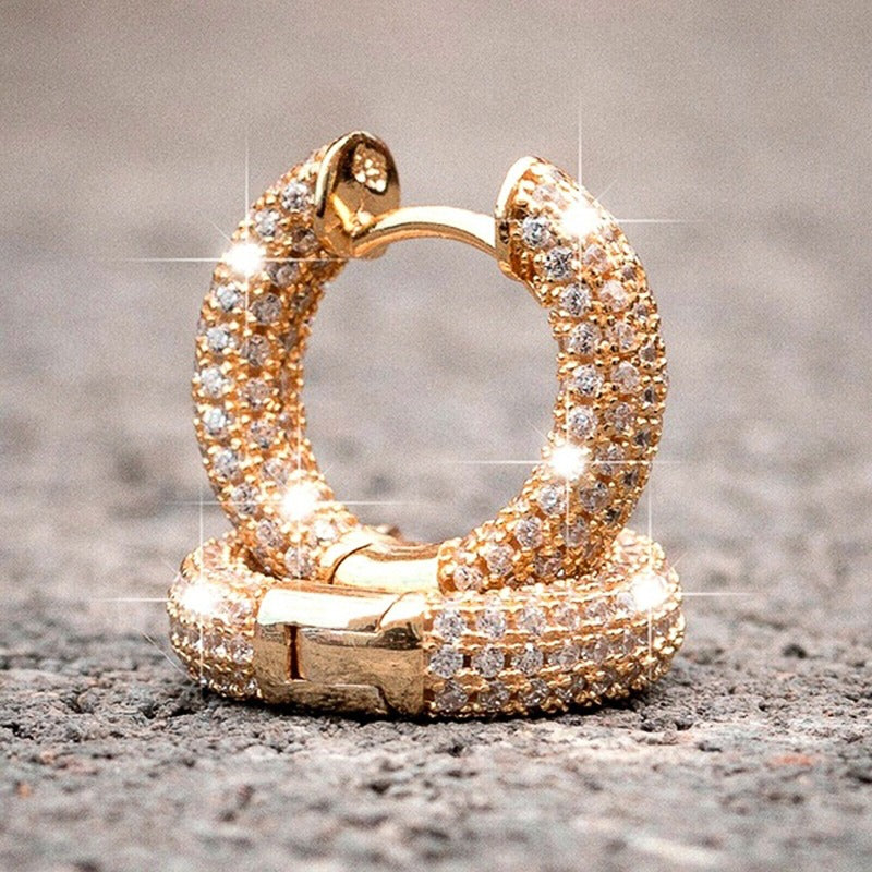 Pendientes bañados en Oro de 18K y circonitas