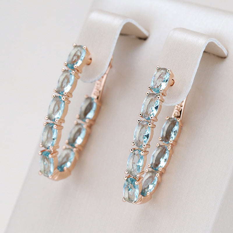 Pendientes de Aguamarina en Oro Rosa de 18K