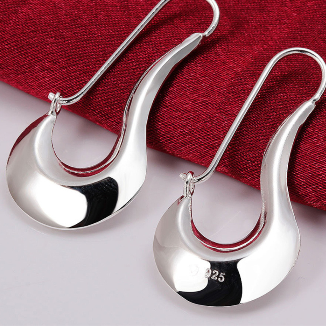Pendientes de estilo modernista en plata de ley 925 pulida