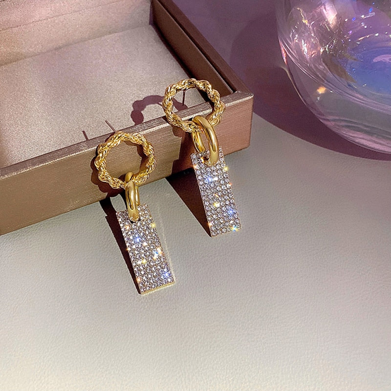 Pendientes de Diamantes bañados en Oro de 18K