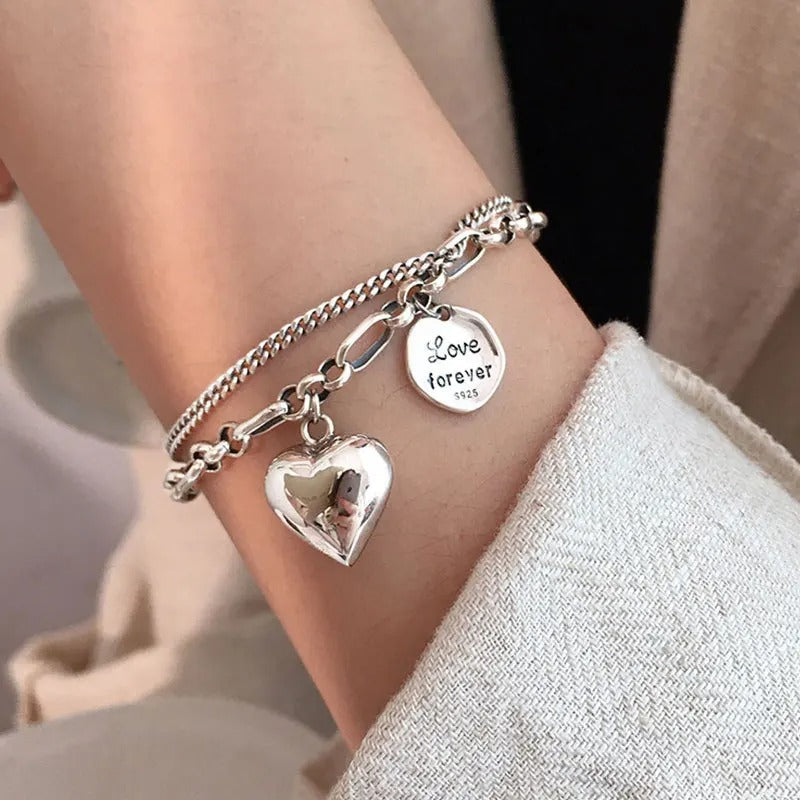 Pulsera de plata 925 Love forever + 2 Charms gratis