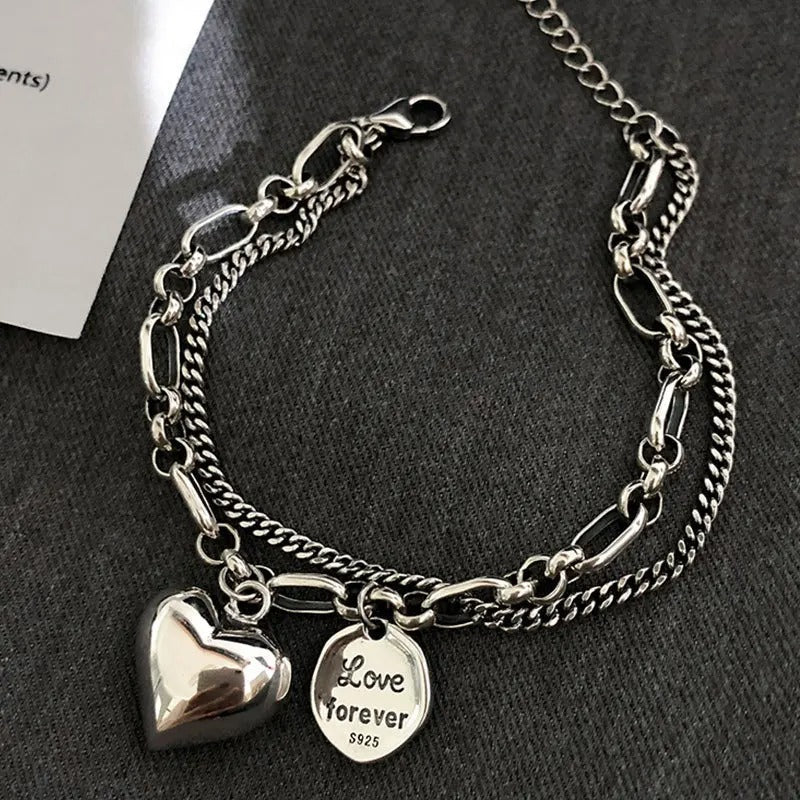 Pulsera de plata 925 Love forever + 2 Charms gratis